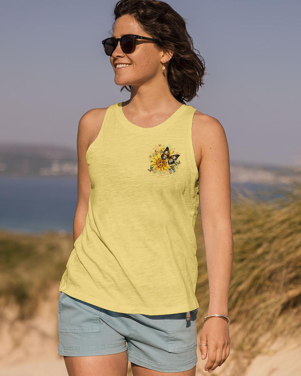 Be You The World Will Adjust Peace Sign Butterfly Inspirational AOP Shirts _10_ W6pCV