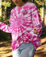 Be You The World Will Adjust Pink Tie Dye Flamingo Hippie Graphic for Women AOP Shirts _6_ 6VXMt