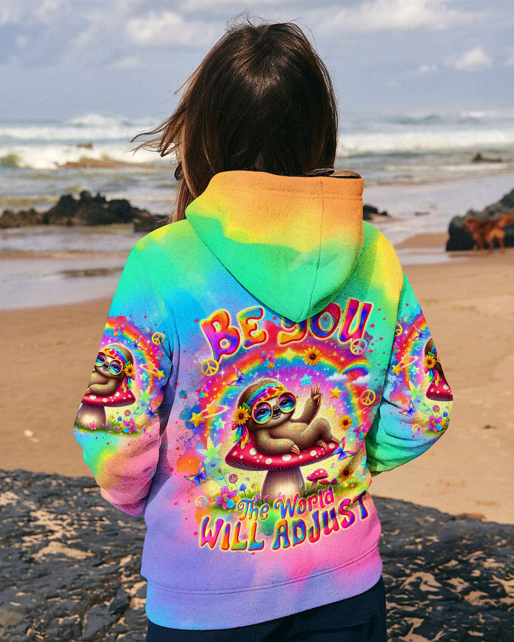 Be You The World Will Adjust Sloth Design Tie Dye for Women AOP Shirts _2_ L3h0u