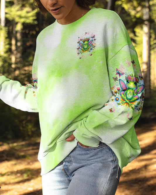 Be You the World Will Adjust Hippie Frog Colorful Peace Tie Dye AOP Shirts _2_ f4ufN