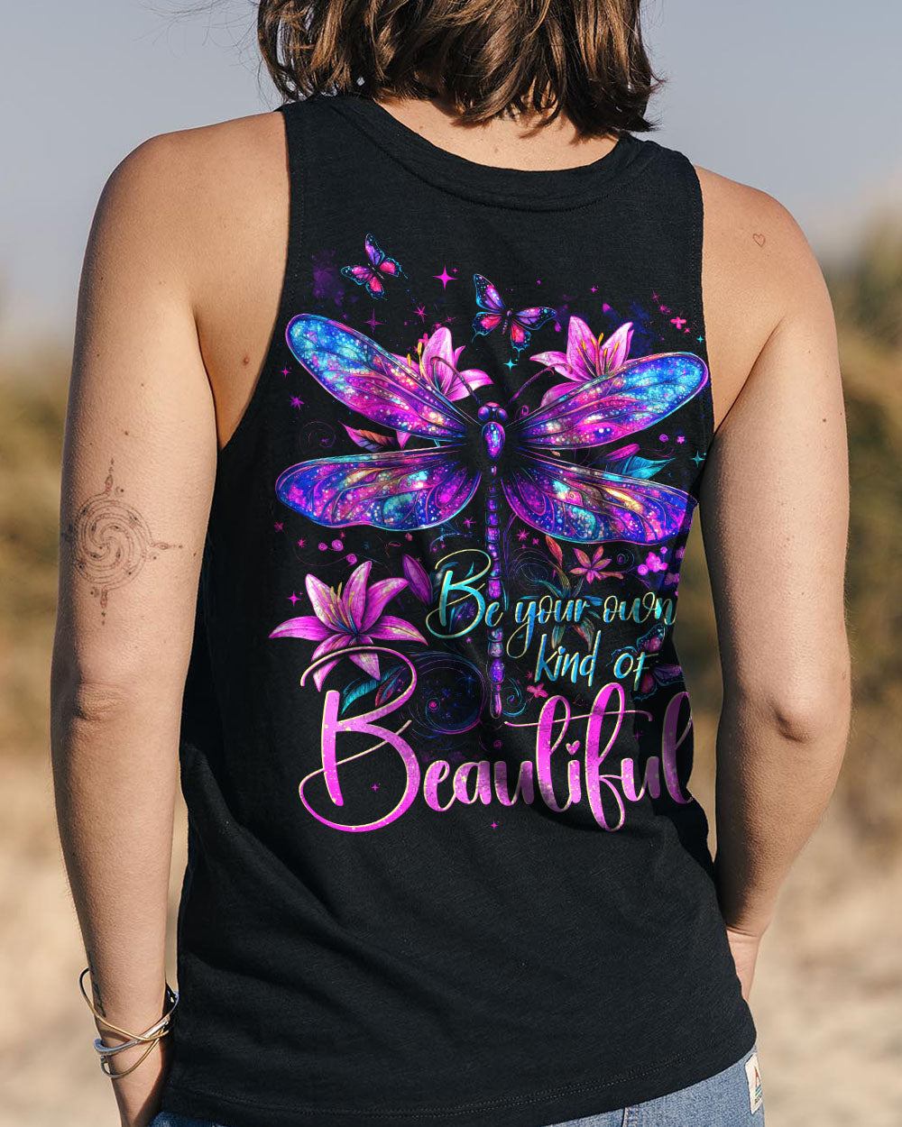 Be Your Own Kind of Beautiful Colorful Dragonfly Graphic AOP Shirts _11_ 4HVWf