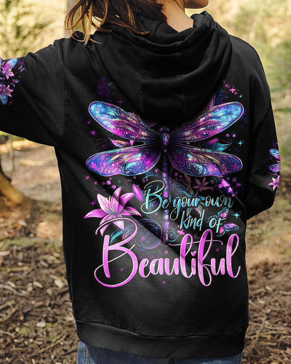 Be Your Own Kind of Beautiful Colorful Dragonfly Graphic AOP Shirts _12_ P4kg6