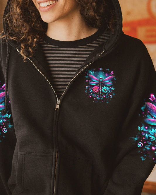 Be Your Own Kind of Beautiful Dragonfly and Floral Colorful Graphic AOP Shirts _10_ jGth4