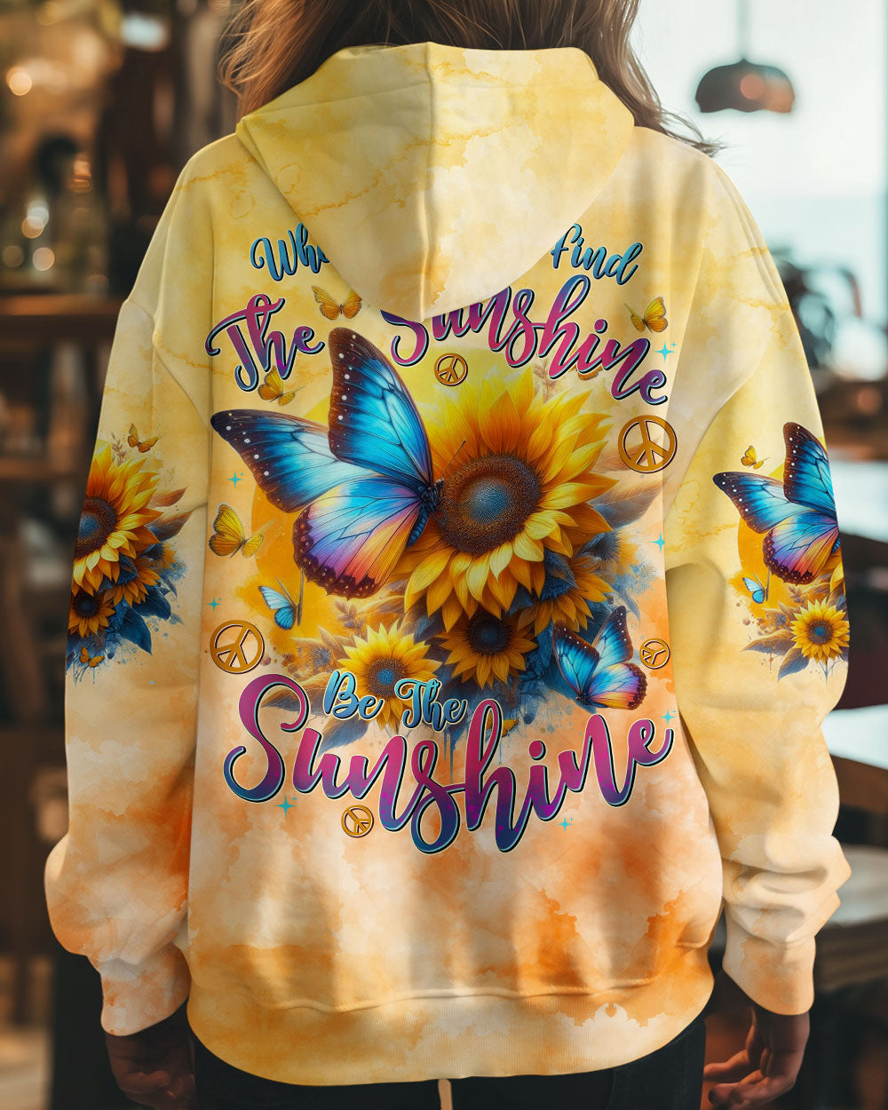 Be the Sunshine Sunflower and Butterfly Tie Dye AOP Shirts _13_ IQfup