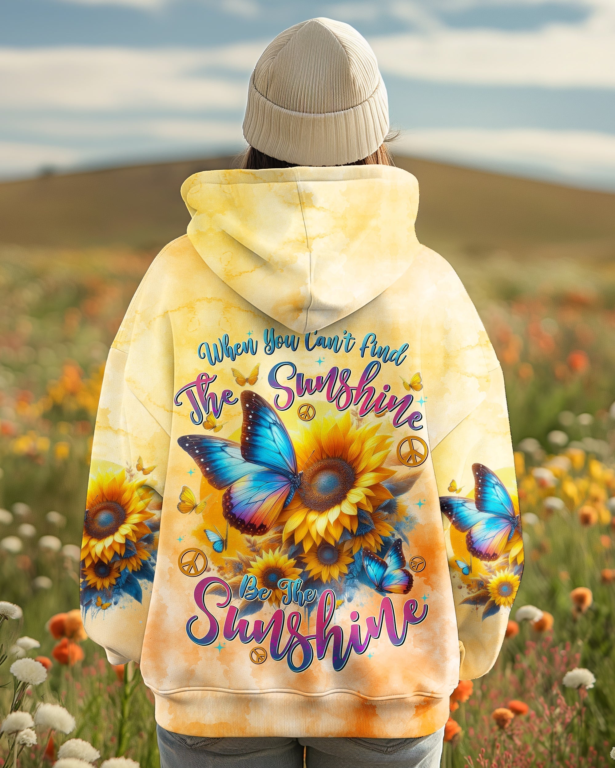 Be the Sunshine Sunflower and Butterfly Tie Dye AOP Shirts _5_ bo9VW