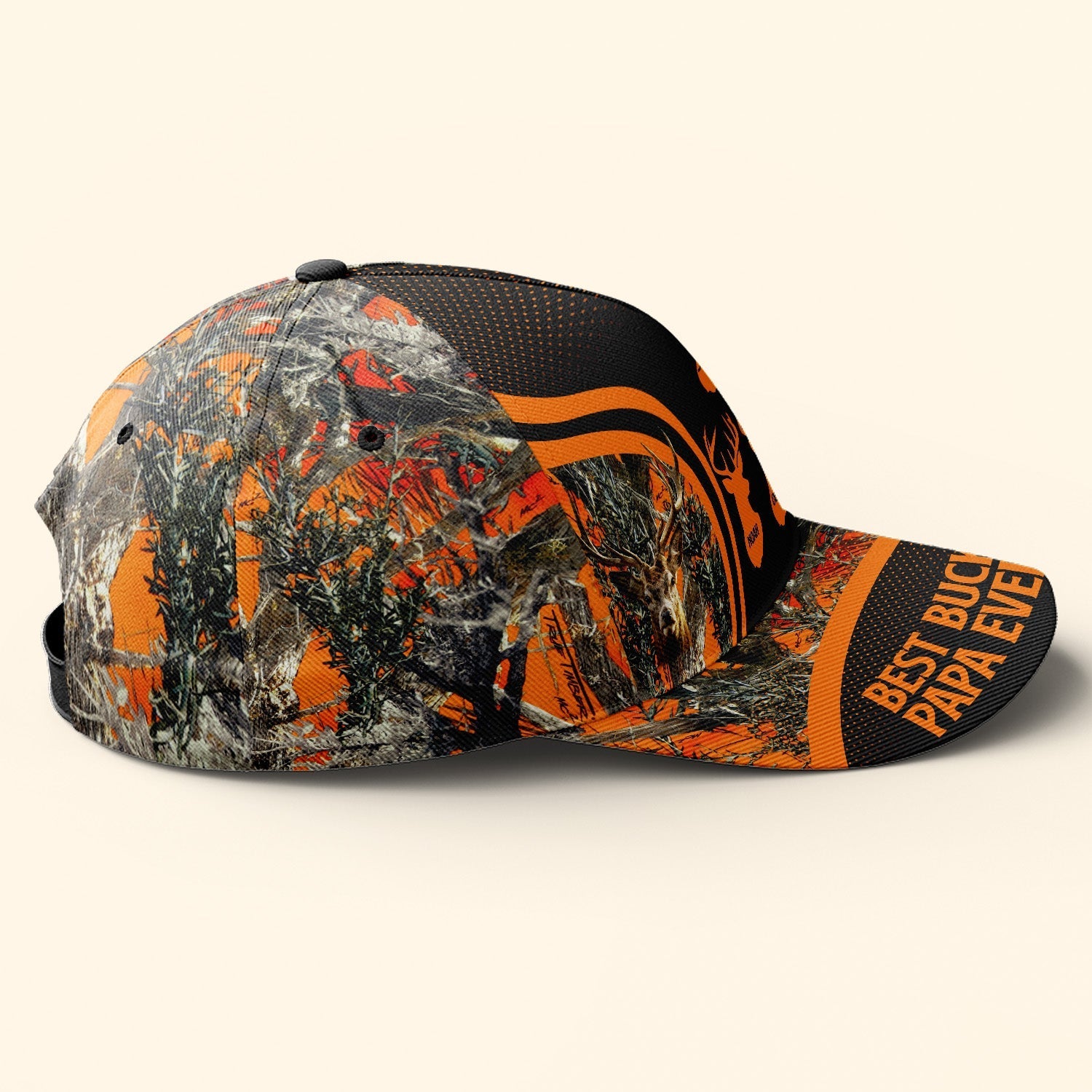 Best Buckin_ Papa Ever Custom Dad Grandpa Father Personalized Classic Cap_4