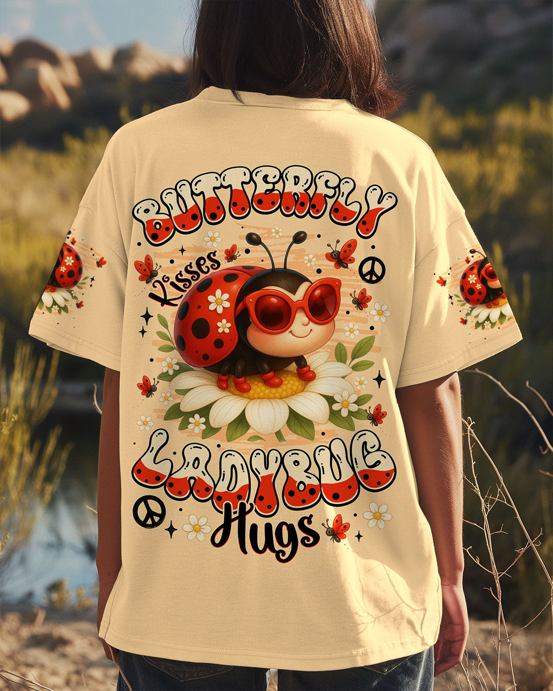 Butterfly Kisses _26 Ladybug Hugs Positive Vibes Peace _26 Love Hippie AOP Shirts _11_ hmyIP