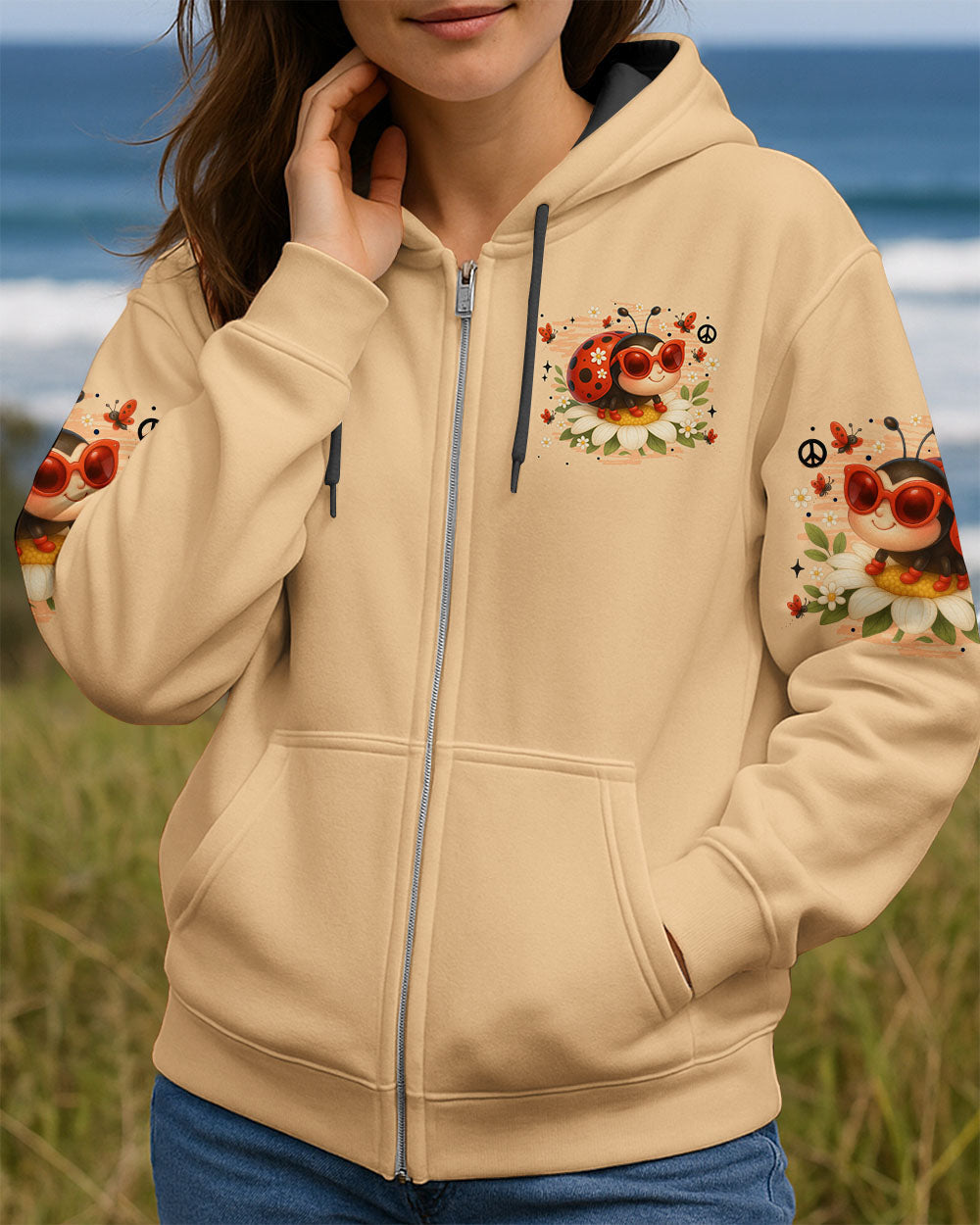 Butterfly Kisses _26 Ladybug Hugs Positive Vibes Peace _26 Love Hippie AOP Shirts _4_ okLmW