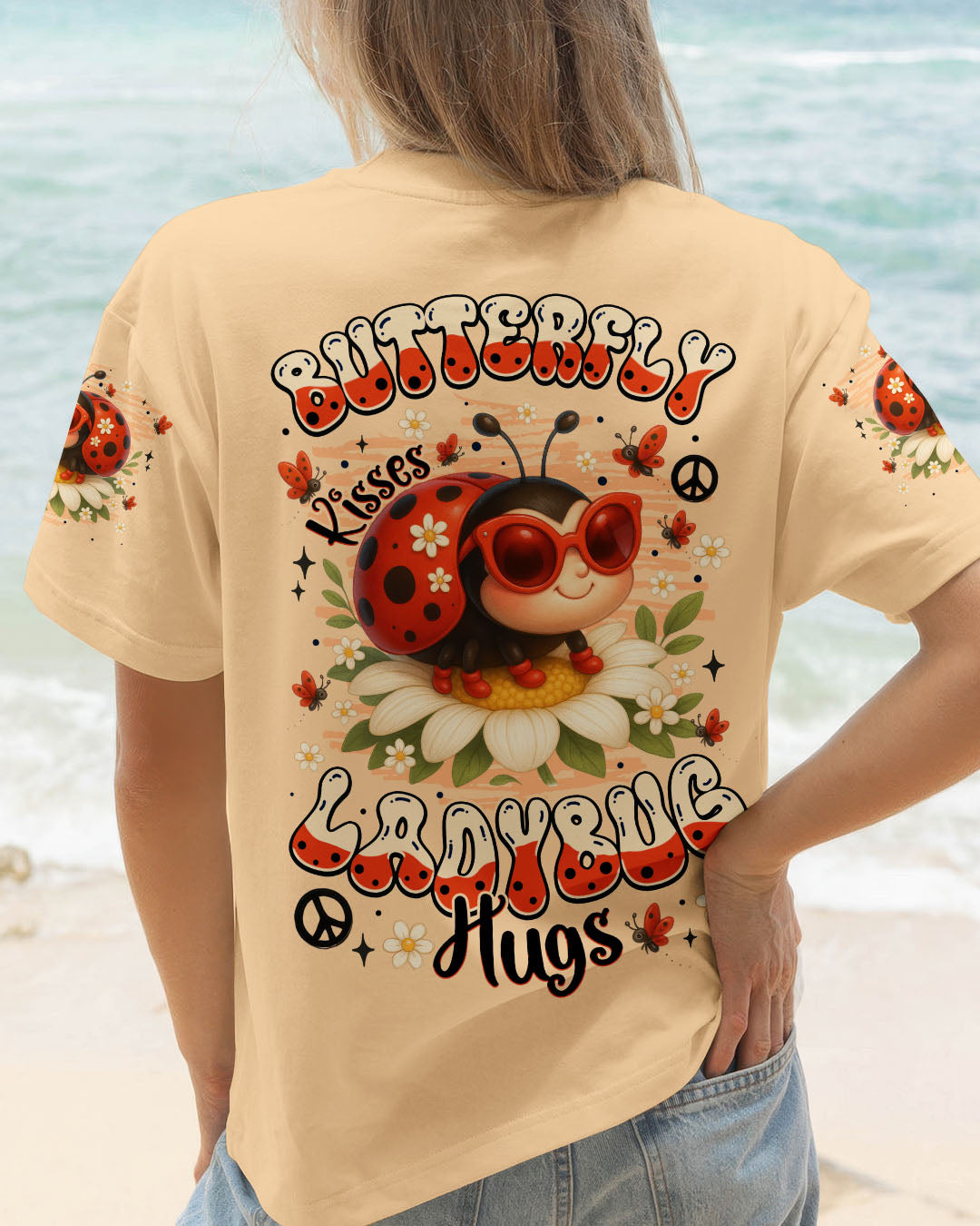 Butterfly Kisses _26 Ladybug Hugs Positive Vibes Peace _26 Love Hippie AOP Shirts _8_ OAatA