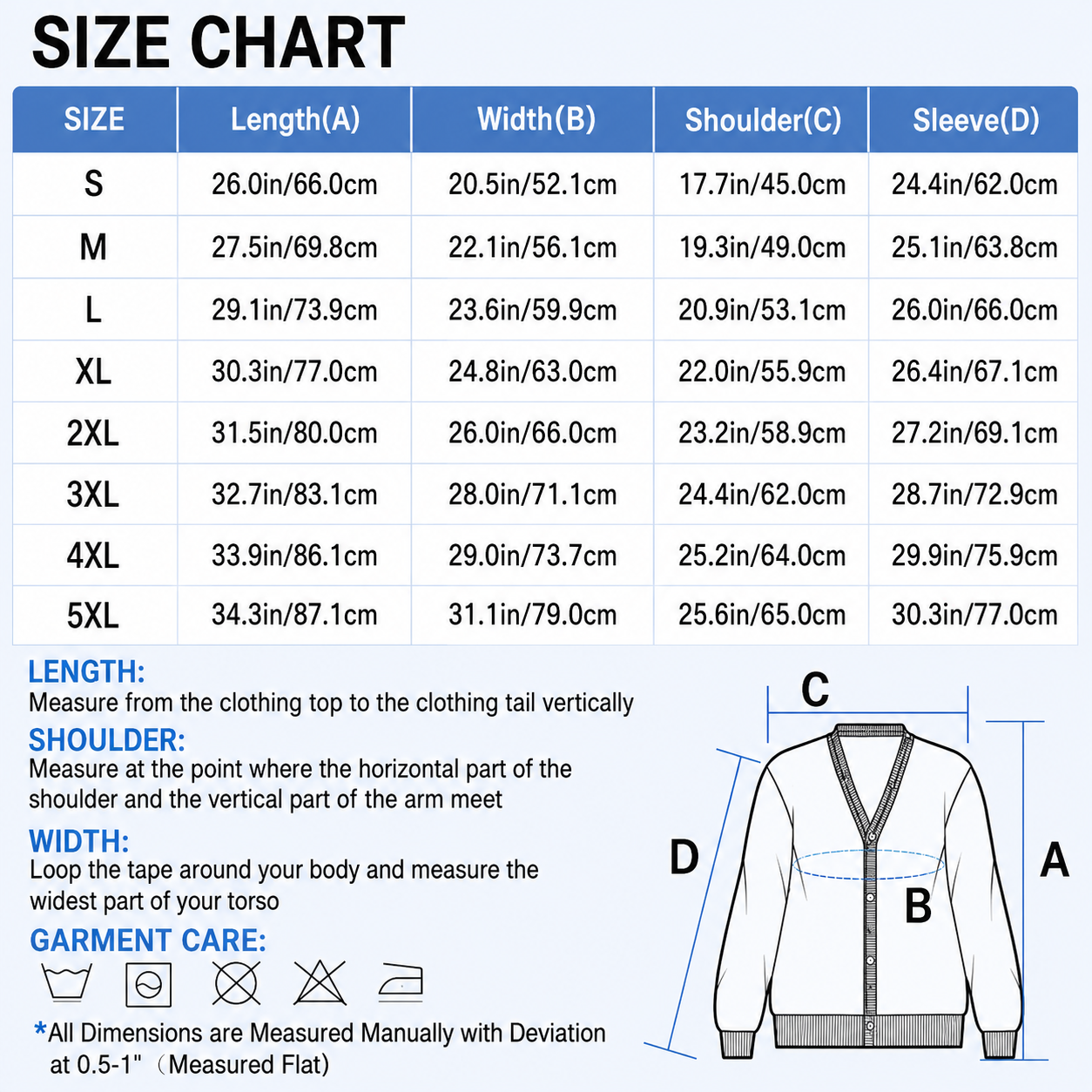 Cardigan SizeChart_85b3764a 81cf 4654 b653 97ede343518c
