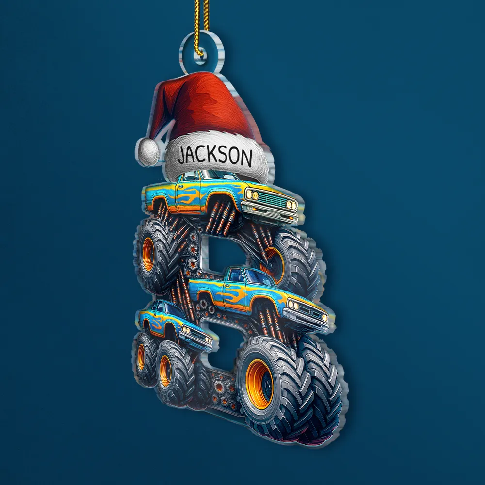 ChristmasMonsterTruckMonogramForKid PersonalizedAcrylicPhotoOrnament TK860 CLA1531 MkWebs1_0f88ce3c 46d2 49b2 8613 854bfc18ffb6