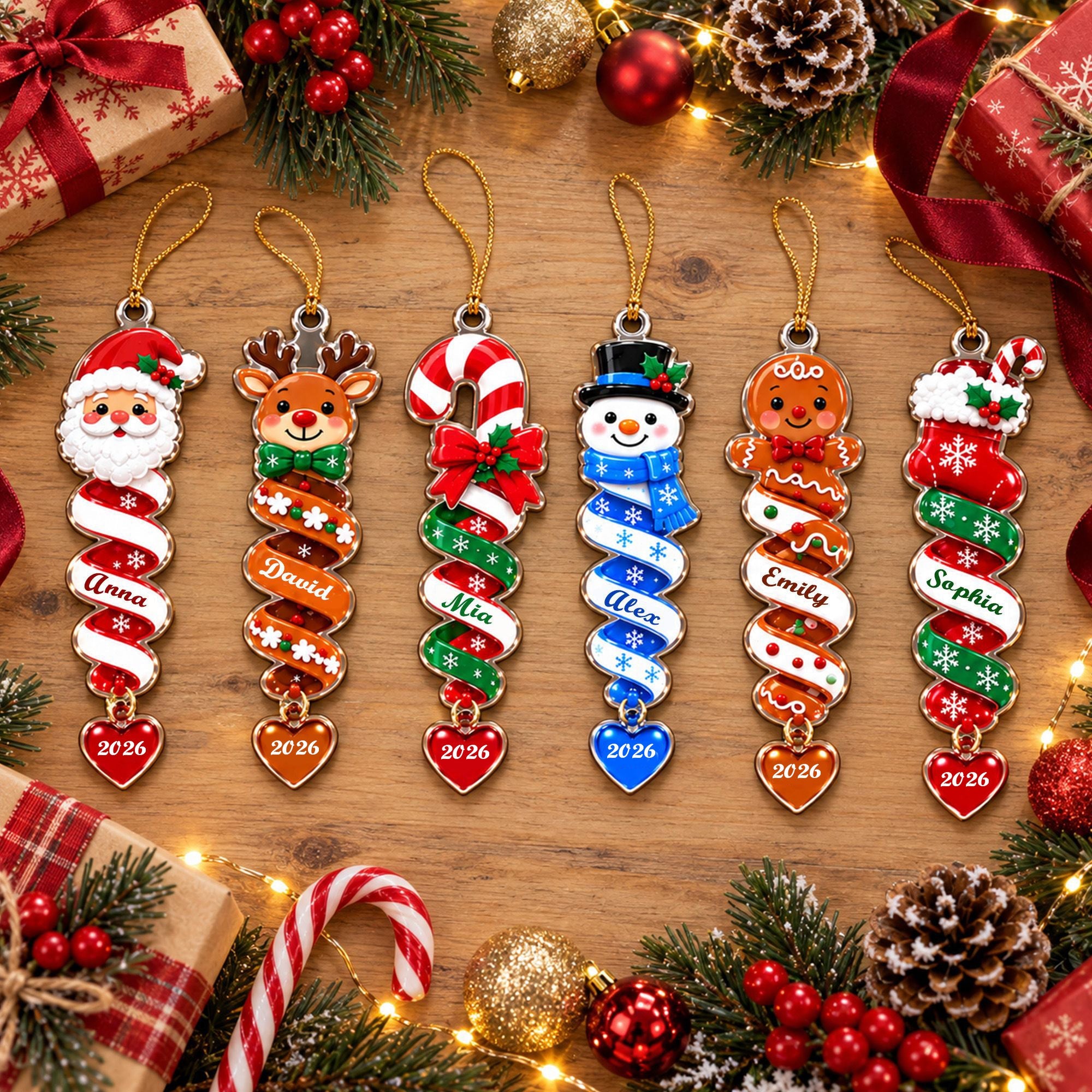Custom Name Spiral Ornament Christmas_ Ornament Gifts For Kids  Personalized Ornament_1
