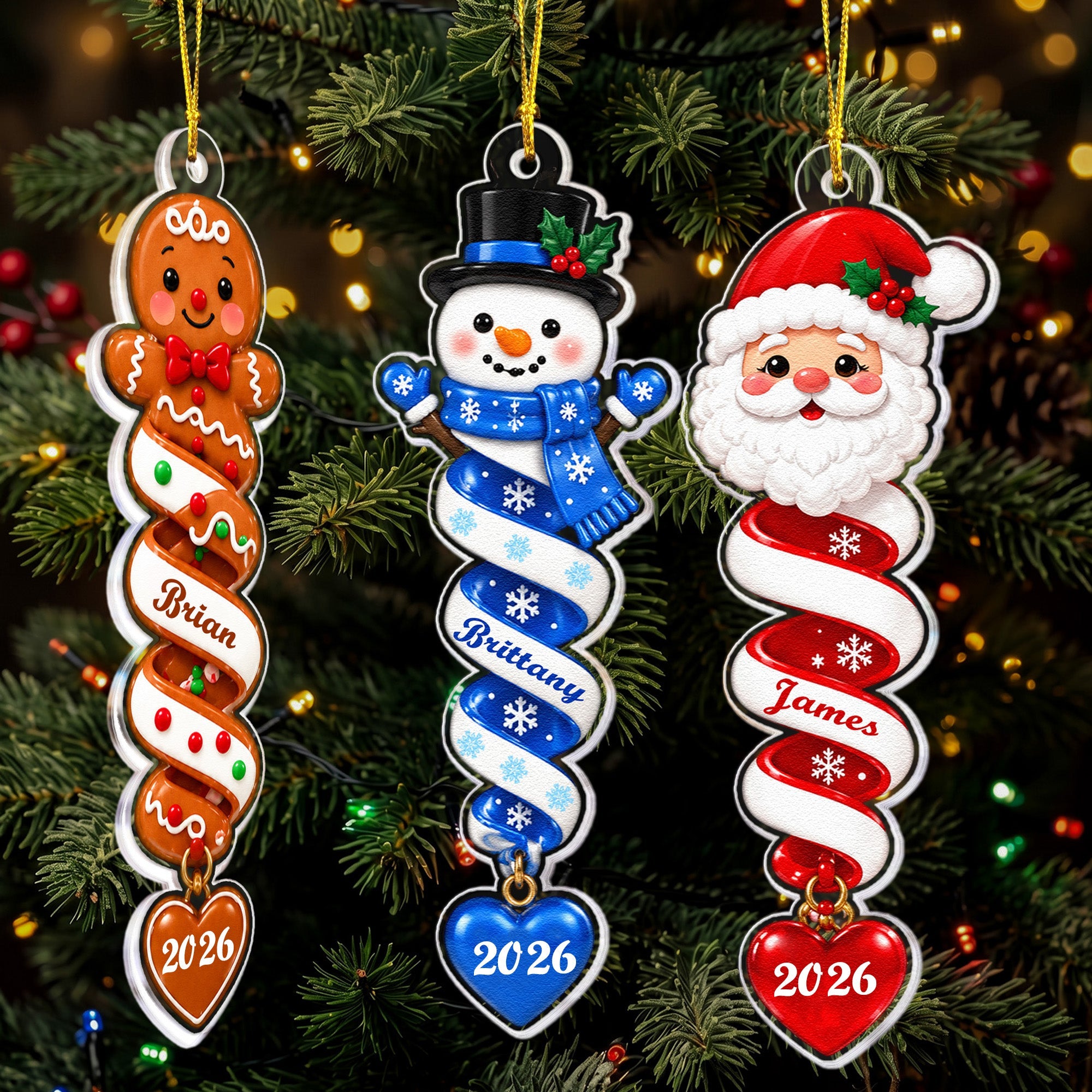 Custom Name Spiral Ornament Christmas_ Ornament Gifts For Kids  Personalized Ornament_4