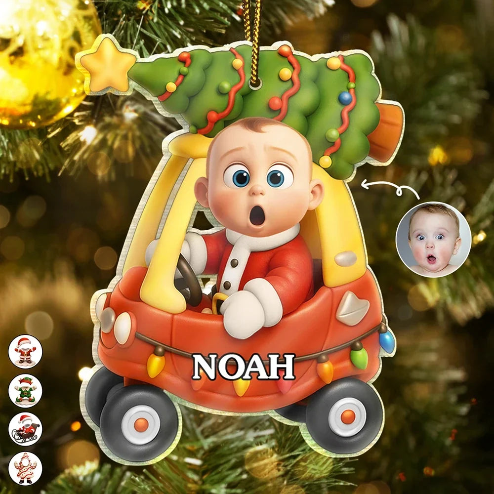 CustomPhoto3DEffectFaceArtFunnyBabyKid PersonalizedCustomShapedAcrylicOrnament DEF