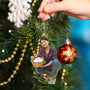 CustomPhotoChristmasChickenFarmerDecorations PersonalizedAcrylicPhotoOrnament TK852 CLA1577 MkWebs3