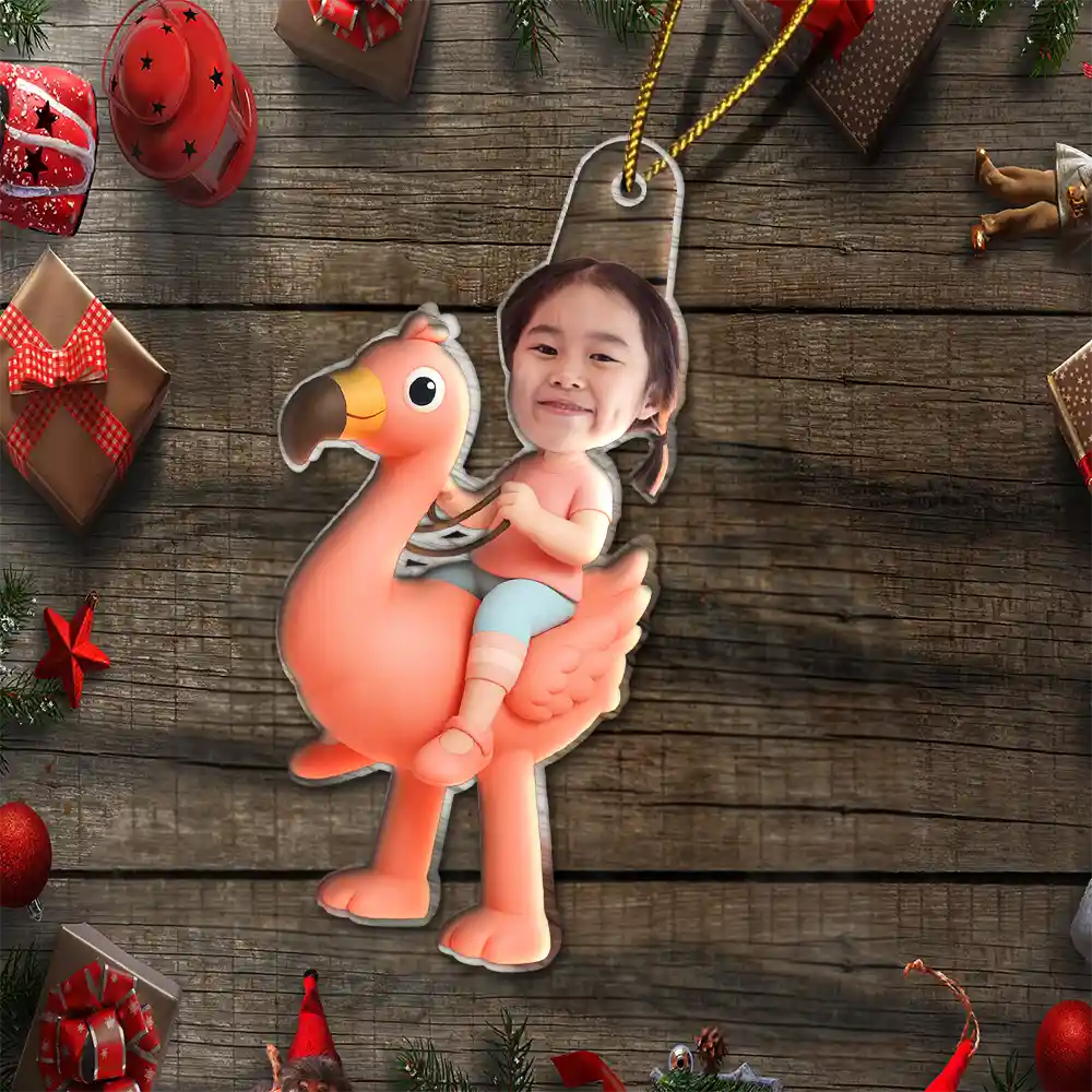CustomPhotoCuteKidFlamigoUnicorn PersonalizedAcrylicPhotoOrnament TG071 CLA1538 MOCKUPWEB5