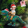 CustomPhotoCuteKidXmasDinosaur PersonalizedAcrylicPhotoOrnament TK839 CLA1525 MkDEF