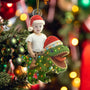 CustomPhotoCuteKidXmasDinosaur PersonalizedAcrylicPhotoOrnament TK839 CLA1525 MkWebs4