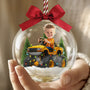 CustomPhotoFaceKidRidingMonsterTruck Personalized3DAcrylicBallOrnament AH1133 Mk3