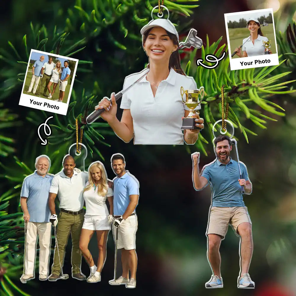 CustomPhotoGolfPlayersTeam PersonalizedAcrylicPhotoOrnament TK831 CLA1489 MkDEF
