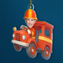 CustomPhotoKidRidingFireTruck PersonalizedAcrylicPhotoOrnament TK843 CLA1528 MkWebs1
