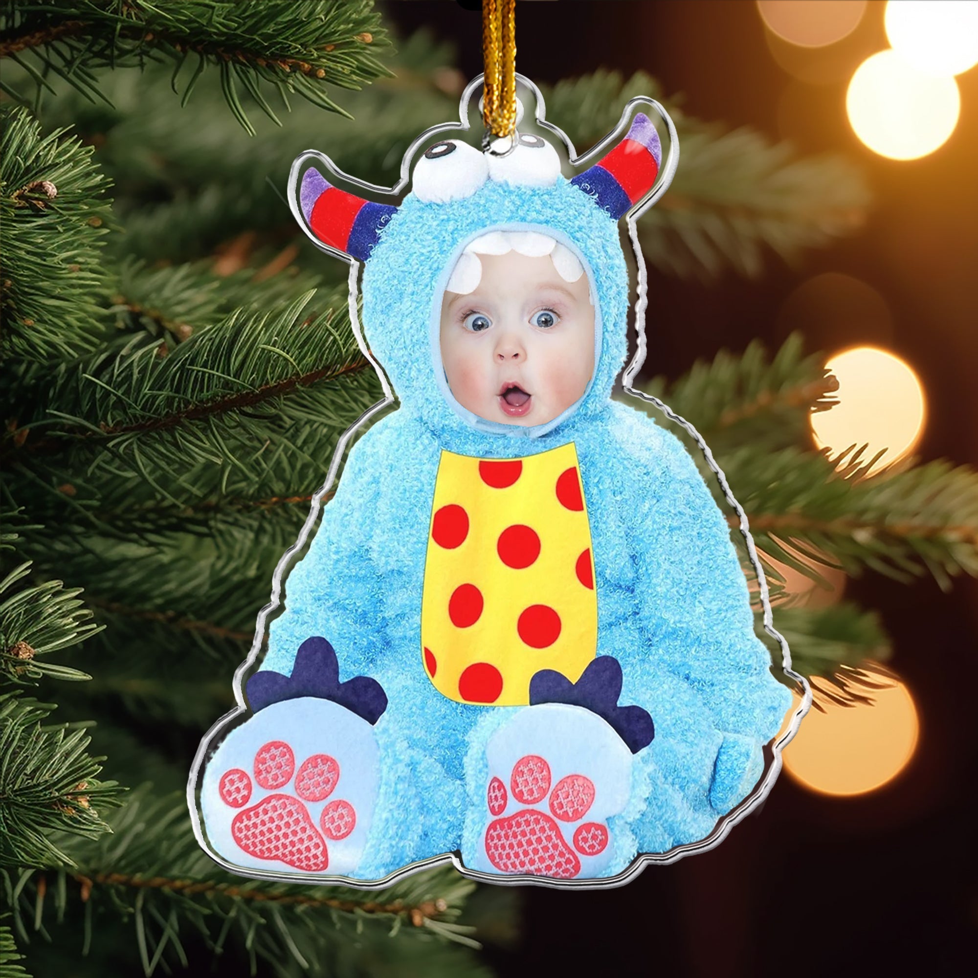 Cute Baby Monster Personalized Acrylic Photo Ornament_6