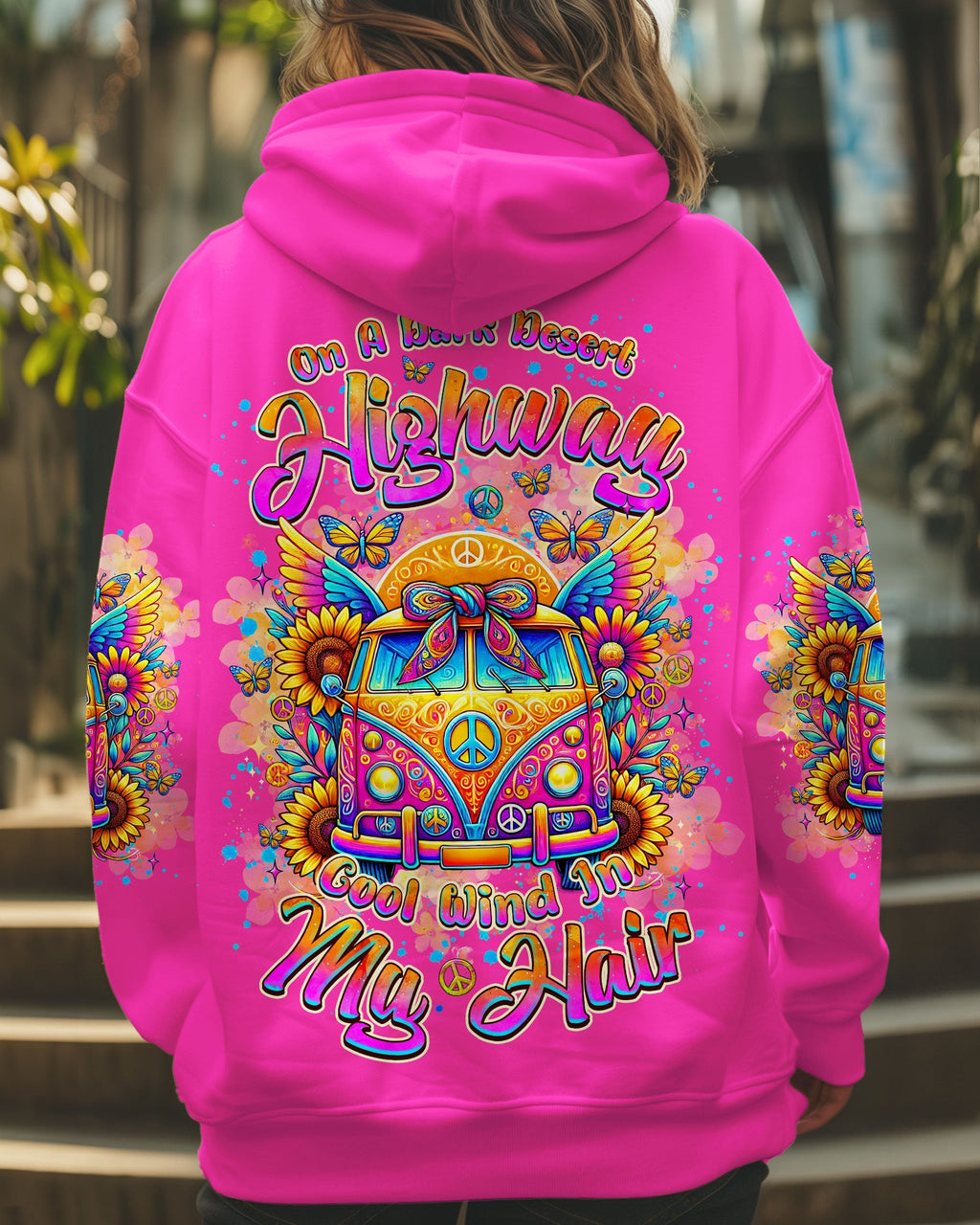 Desert Highway Cool Wind in My Hair Peace Van Colorful Hippie AOP Shirts _1_ mfY7l