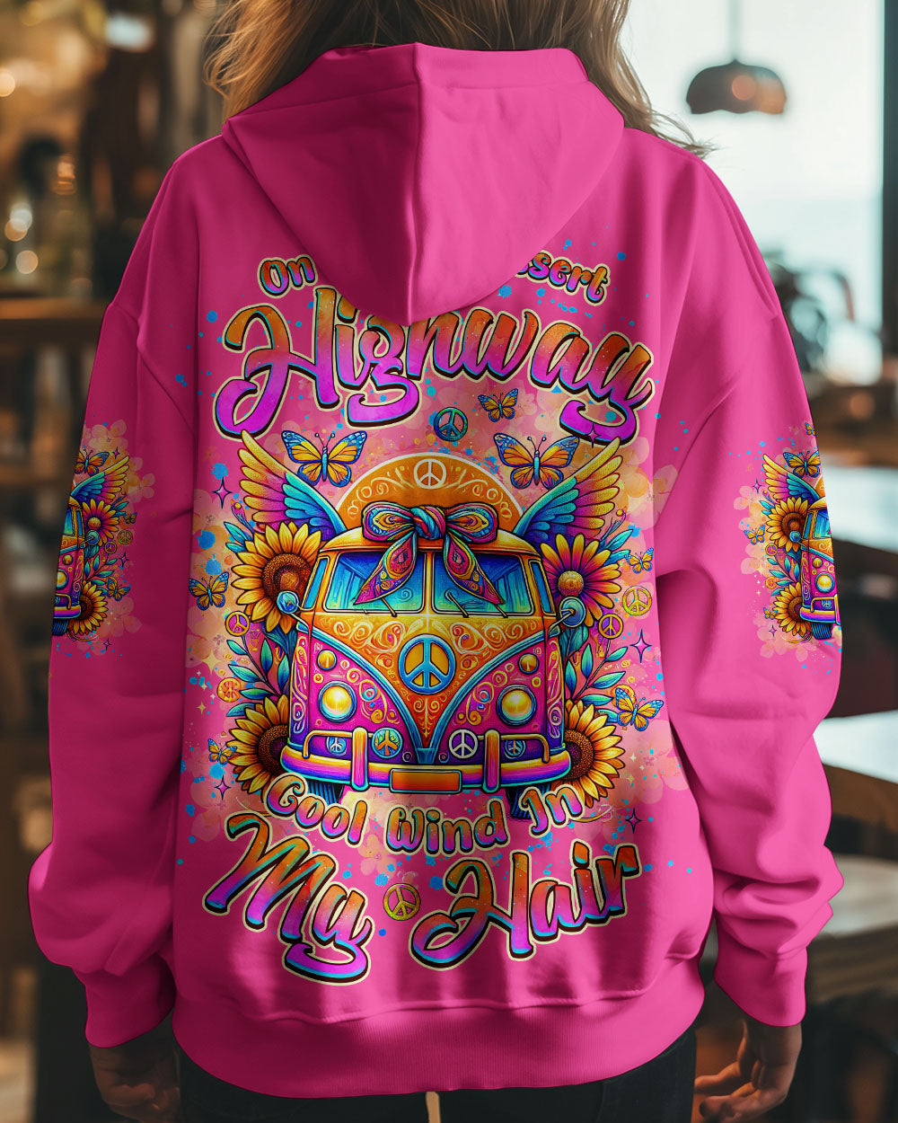 Desert Highway Cool Wind in My Hair Peace Van Colorful Hippie AOP Shirts _9_ 6f1ma