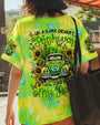 Desert Highway Cool Wind in My Hair Tie Dye Green Car and Sunflower AOP Shirts _10_ 2zkac