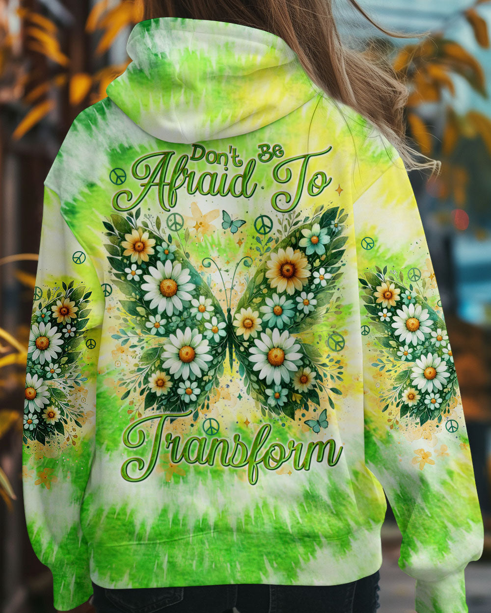 Don_E2_80_99t Be Afraid to Transform Tie Dye Butterfly Motivational Hippie Style for Women AOP Shirts _12_ hjDRB