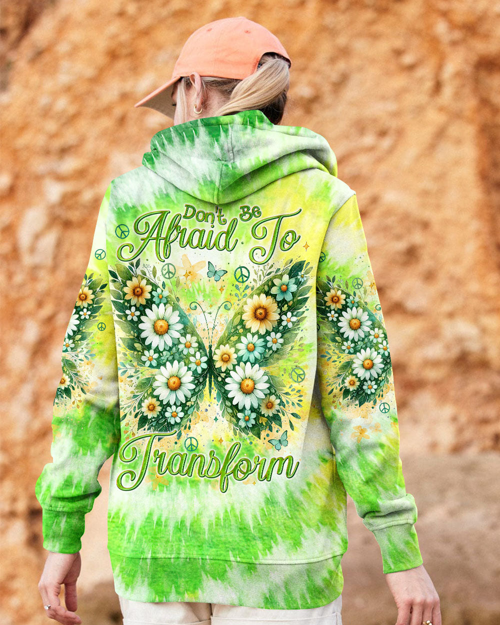 Don_E2_80_99t Be Afraid to Transform Tie Dye Butterfly Motivational Hippie Style for Women AOP Shirts _13_ Yrq24