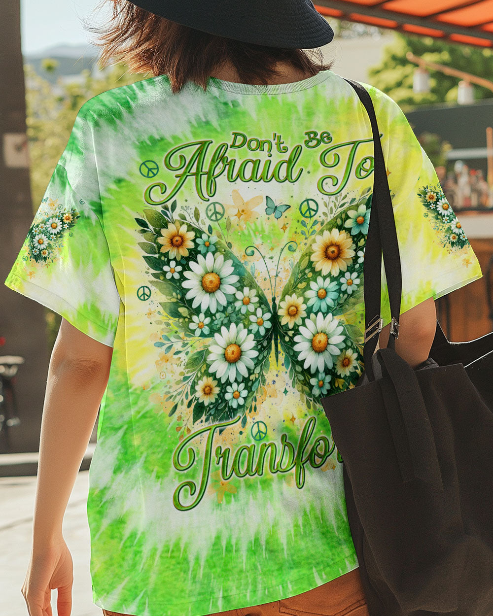 Don_E2_80_99t Be Afraid to Transform Tie Dye Butterfly Motivational Hippie Style for Women AOP Shirts _3_ ngzM4