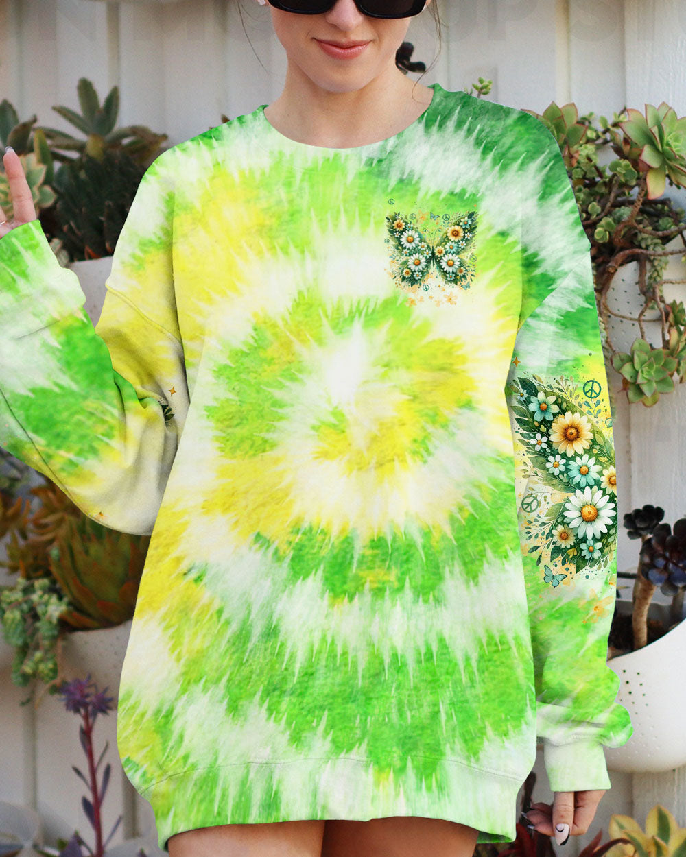 Don_E2_80_99t Be Afraid to Transform Tie Dye Butterfly Motivational Hippie Style for Women AOP Shirts _6_ fn9bS