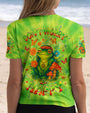 Don_E2_80_99t Worry Be Happy and Peaceful Frog Tie Dye Neon Green Design for Women AOP Shirts _6_ CI2Wz