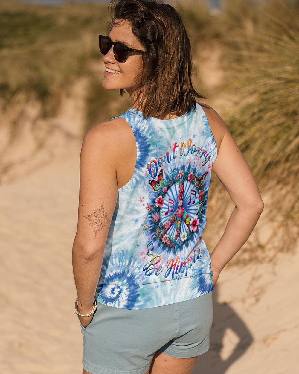 Don_E2_80_99t Worry Be Hippie Tie Dye Peace Sign and Floral Design AOP Shirts _7_ ILQqM