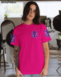 Dont Ever Put Me I Can Be Pink Skull and Rose Gothic Attitude Graphic AOP Shirts _4_ IZGbG
