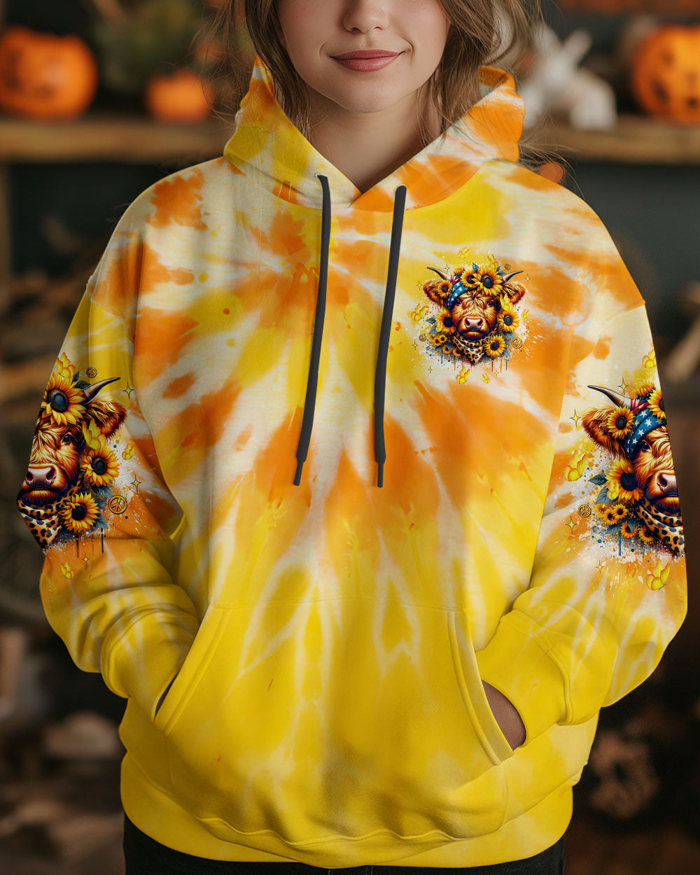 Dont Make Me Flip My Heifer Switch Tie Dye Cow Sunflower AOP Shirts _12_ OdXl6