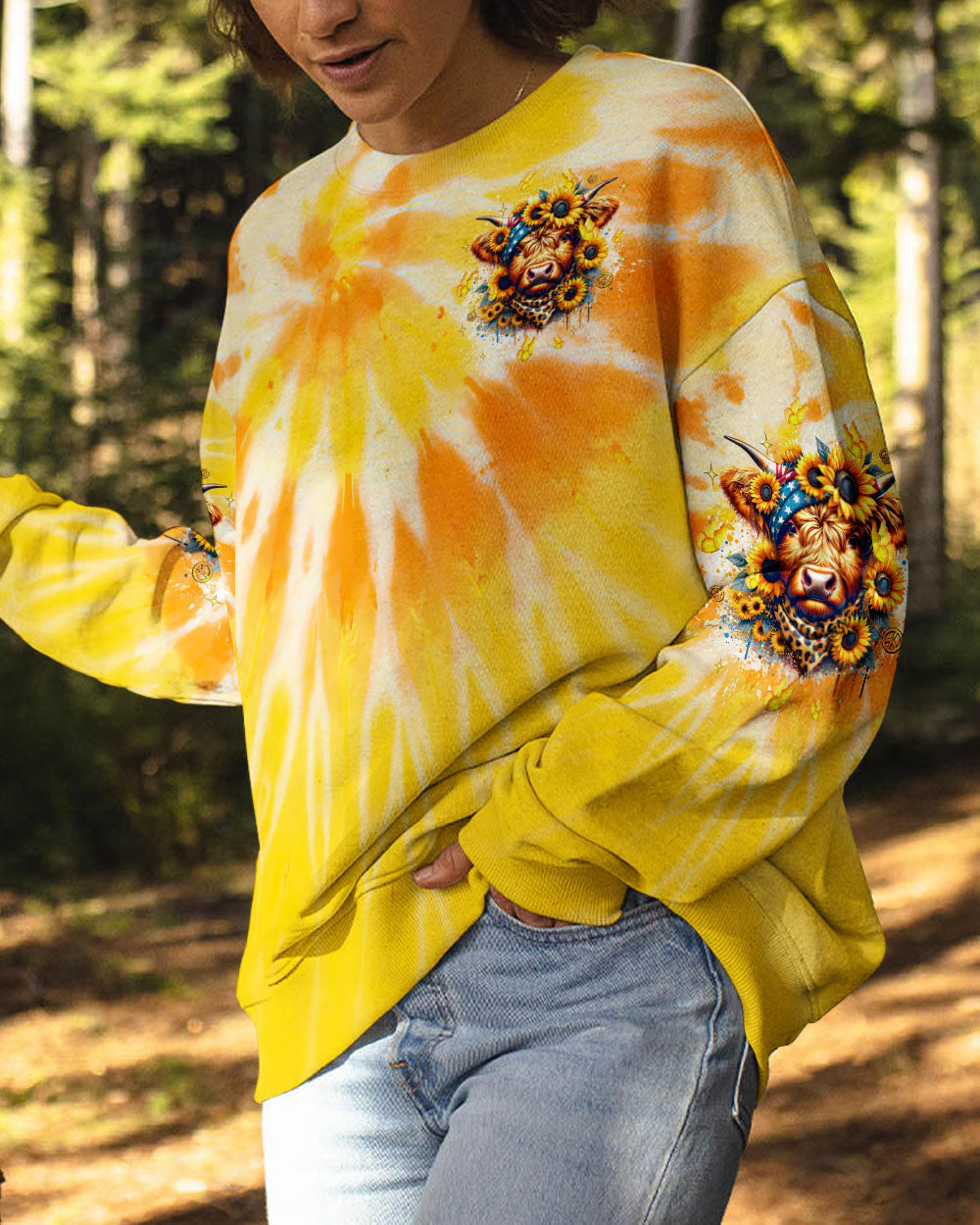 Dont Make Me Flip My Heifer Switch Tie Dye Cow Sunflower AOP Shirts _14_ 0pcth