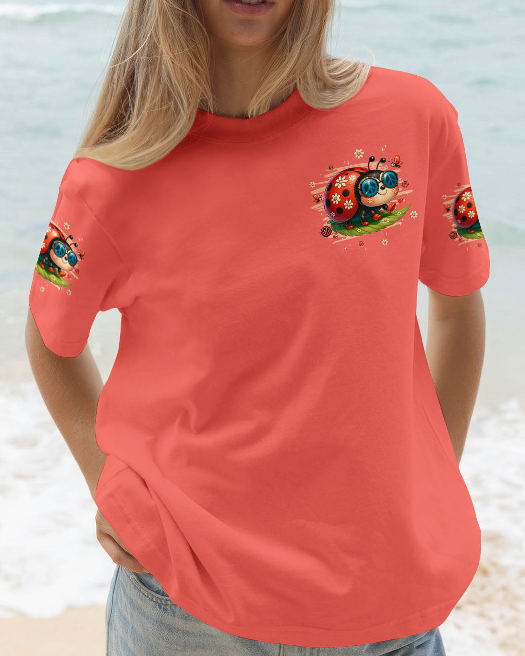 Dont Stress Do Your Best Forget The Rest Ladybug Peacefull Funny Motivational AOP Shirts _2_ nkBMV