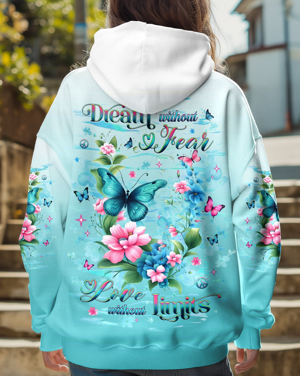 Dream Without Fear Love Without Limits Butterfly Floral Graphic AOP Shirts _1_ XMyum