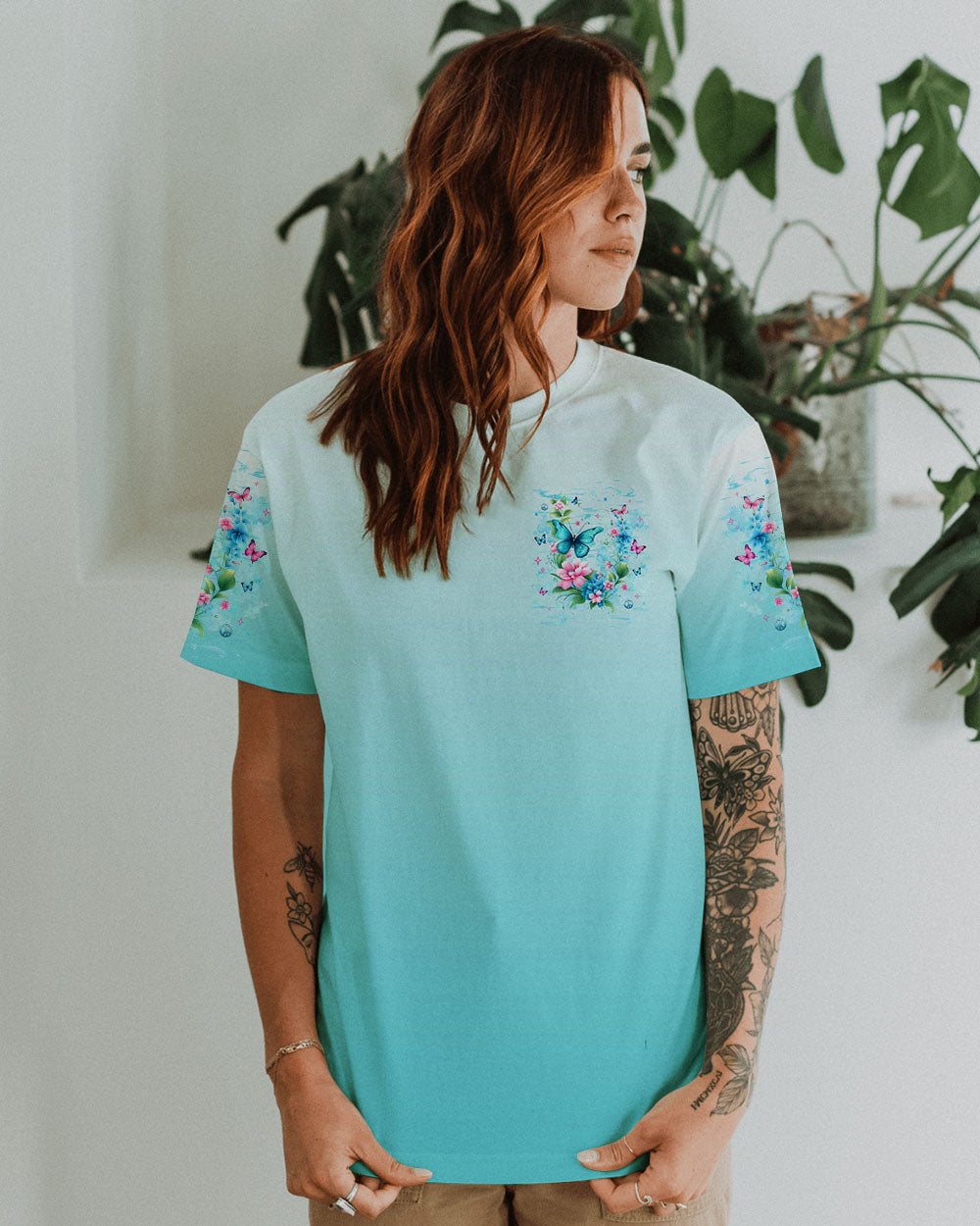 Dream Without Fear Love Without Limits Butterfly Floral Graphic AOP Shirts _9_ Du4qc