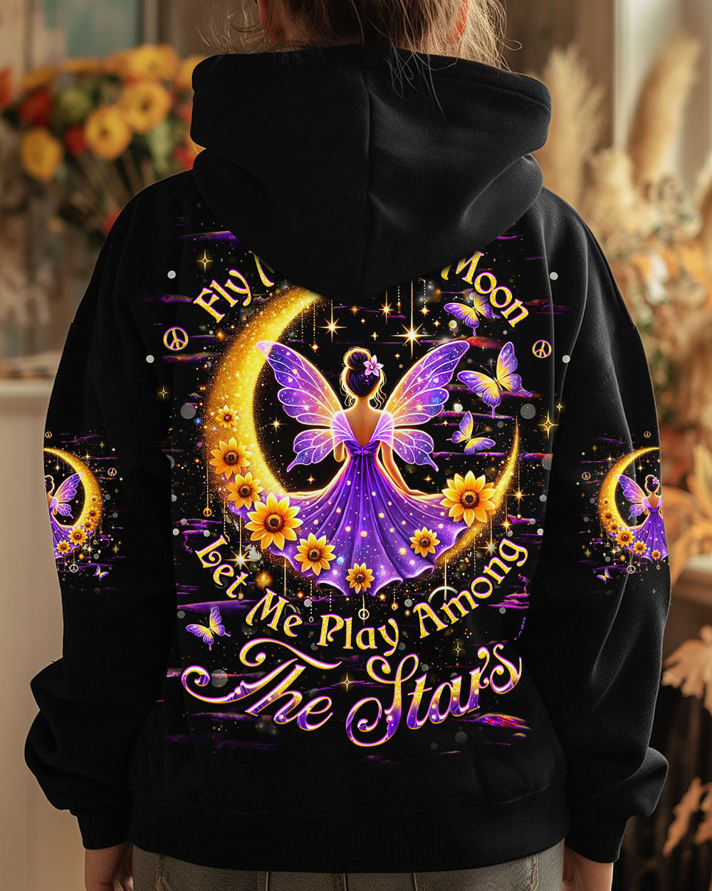 Eat Mushrooms See the Universe Psychedelic Mushroom Moon AOP Shirts _1_ FjkKR