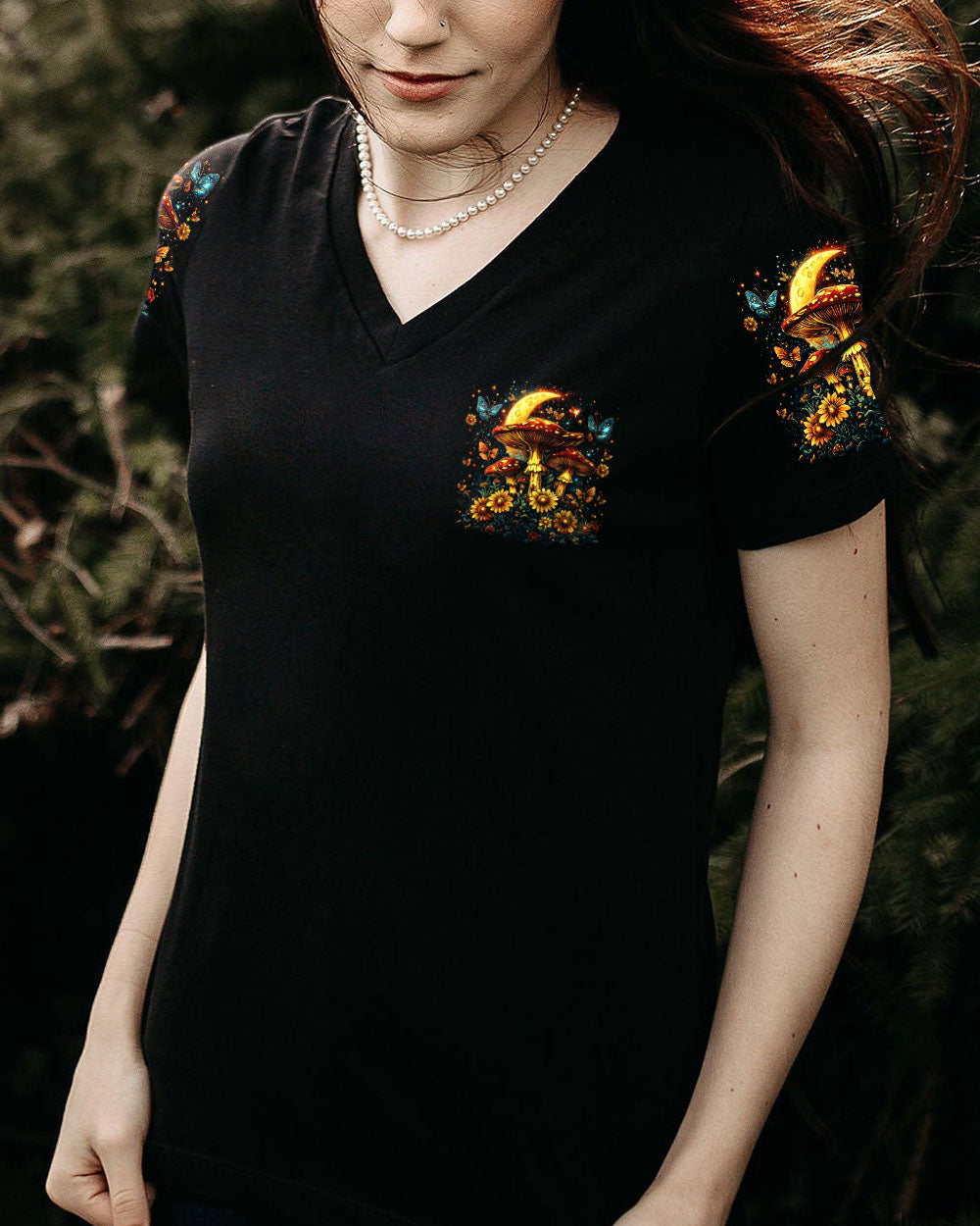 Eat Mushrooms See the Universe Psychedelic Mushroom Moon AOP Shirts _2_ d4T8F