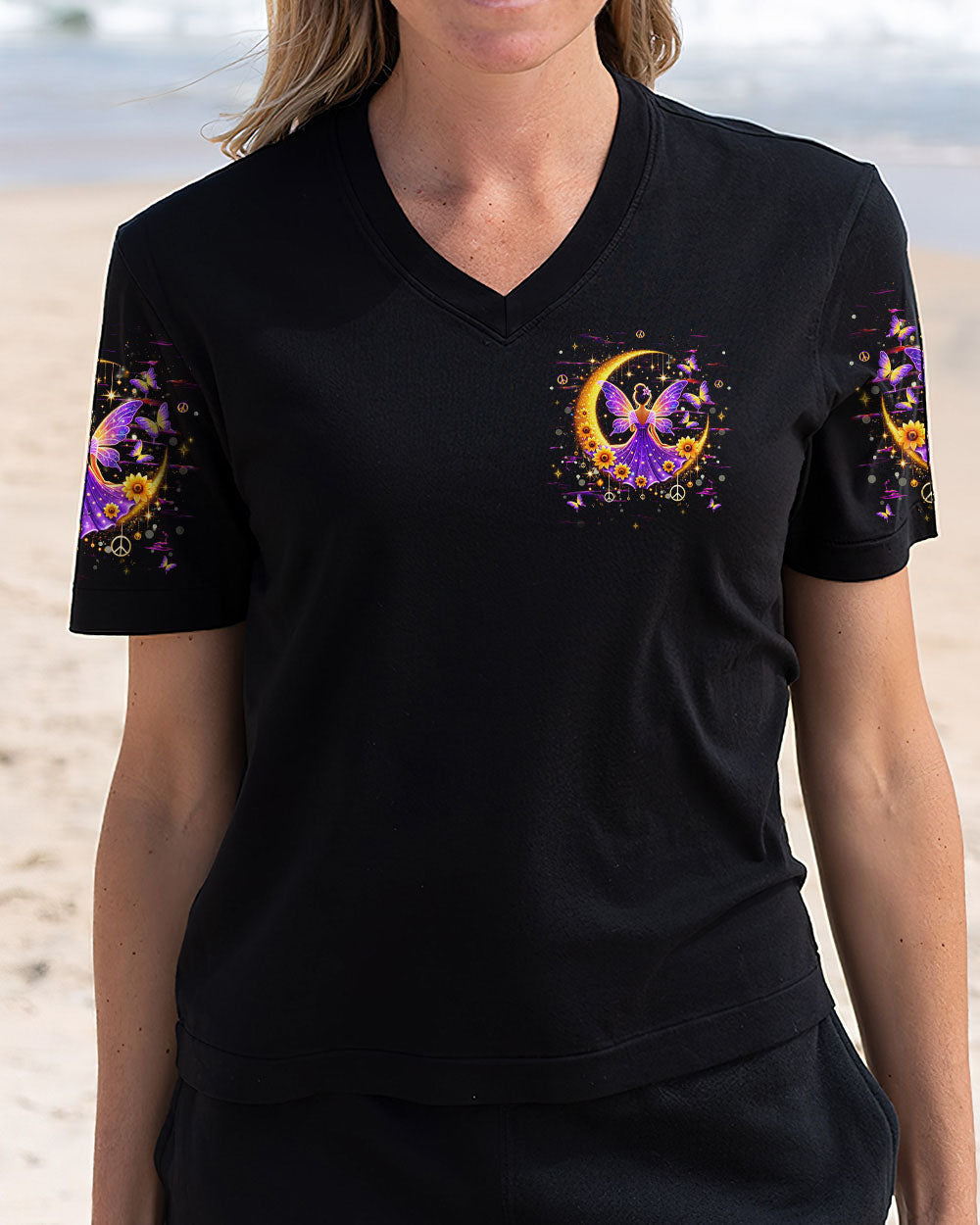 Eat Mushrooms See the Universe Psychedelic Mushroom Moon AOP Shirts _4_ vcpDD