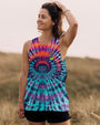 Eat Mushrooms See the Universe Tie Dye Psychedelic Graphic Tee with Guitar for Women AOP Shirts _12_ wGwN2