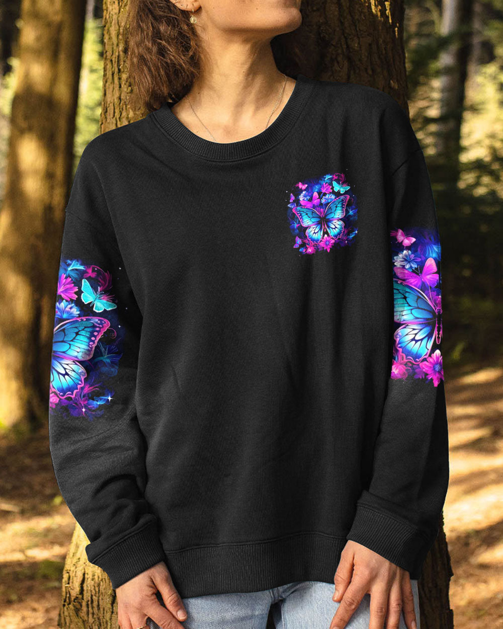 Everything Happens for a Reason just Believe Inspirational Butterfly AOP Shirts _8_ Af0rx