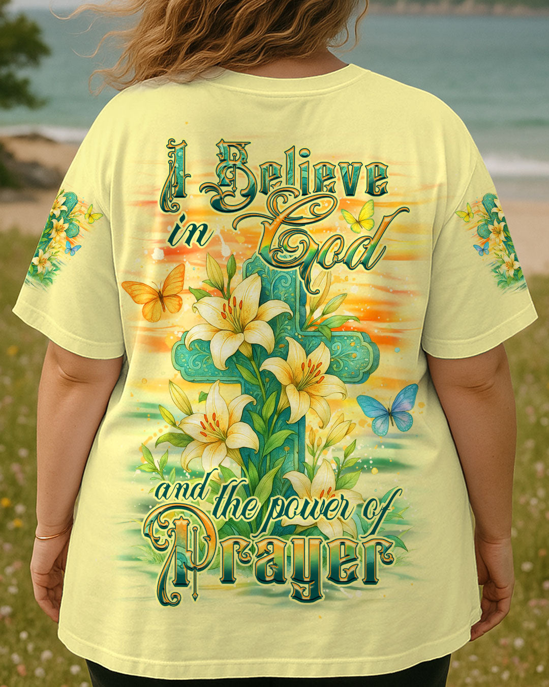 Faith IBelieveInGodWomen_sAllOverPrintShirt Yhdu0406254