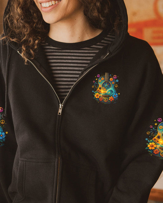 Find Me Where The Music Meets The Ocean Guitar Colorful with Flowers Design for Women AOP Shirts _10_ qgmLE