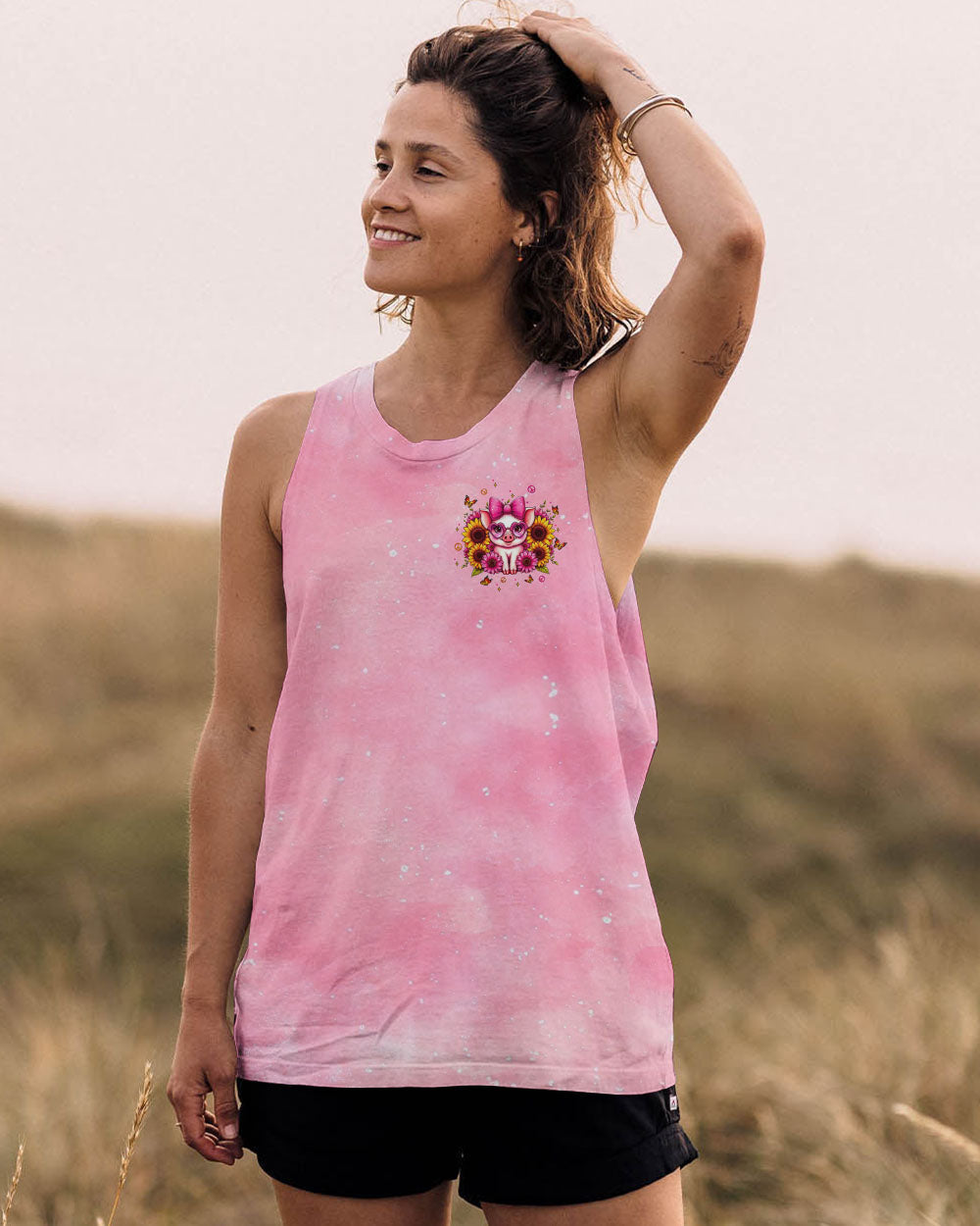 Gettin Piggy With It Cute Piggy with Hippie Sunflower AOP Shirts _6_ xQVY6