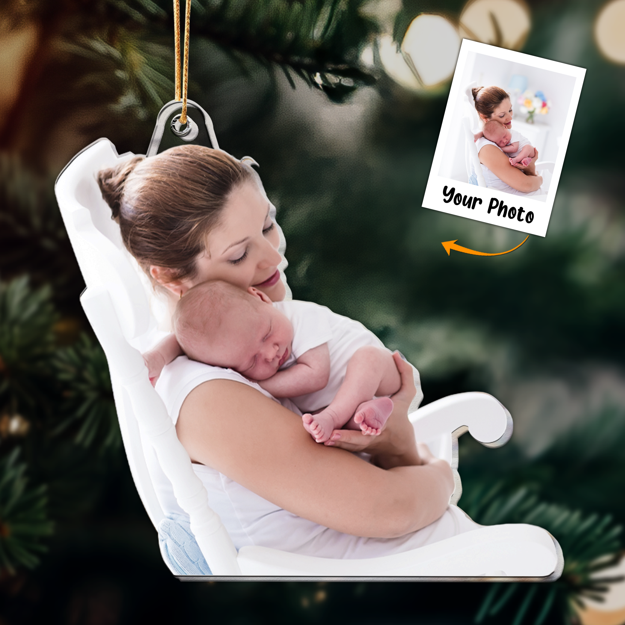 Gift For New Mom Personalized Acrylic Photo Ornament 2_600dc735 9c05 492a b100 f9436642b789